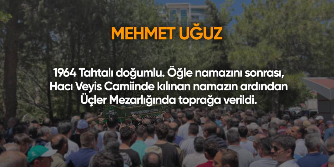Konya'da bugün vefat edenler | 24 Eylül 2025 12